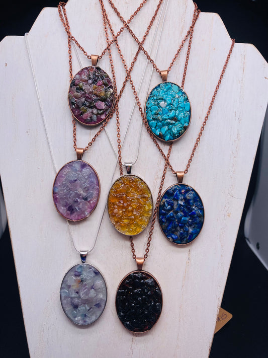 Resin and Stone Pendants