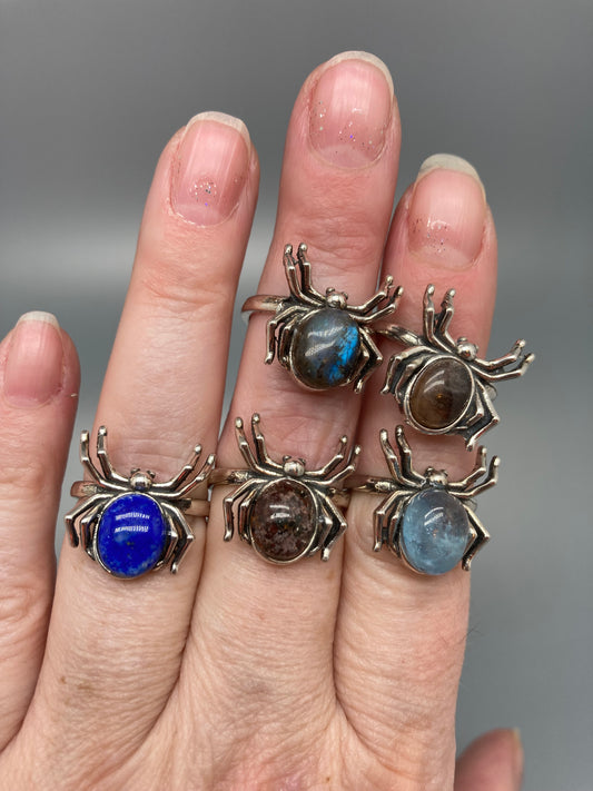 Stone Spider Rings