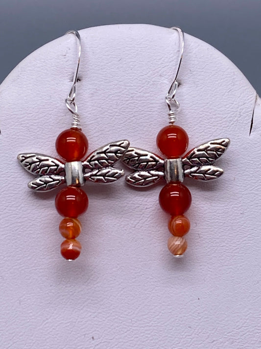 Dragonfly stone earrings