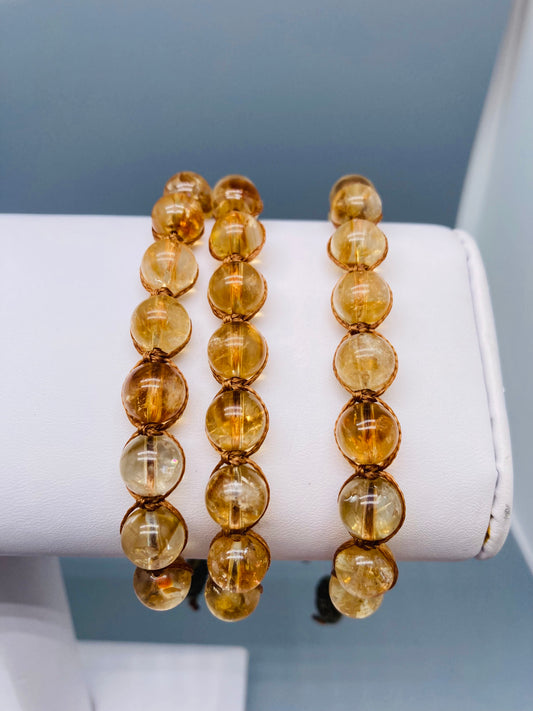 Citrine macrame bracelets