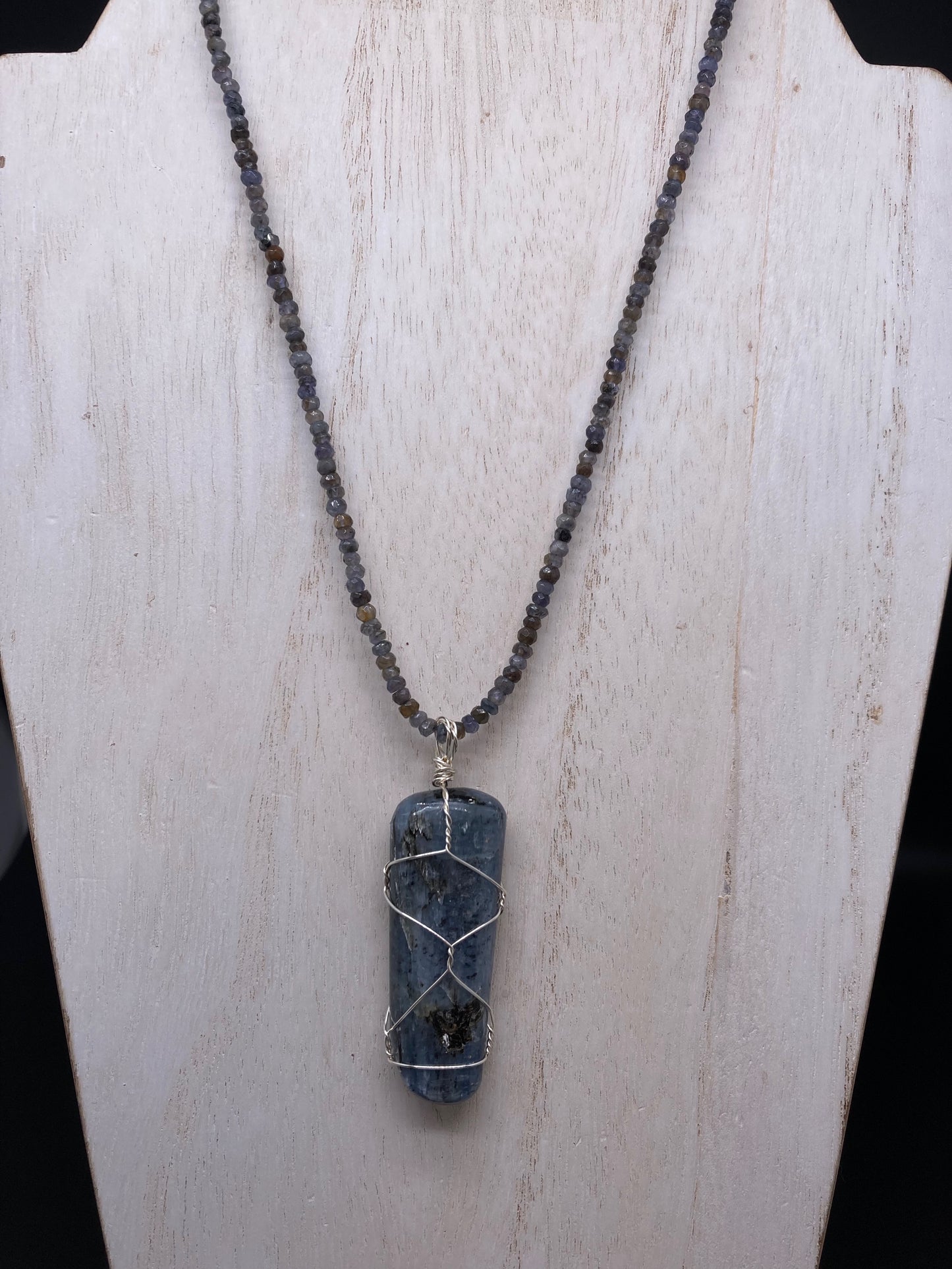 Blue Kyanite with Tanzanite necklace