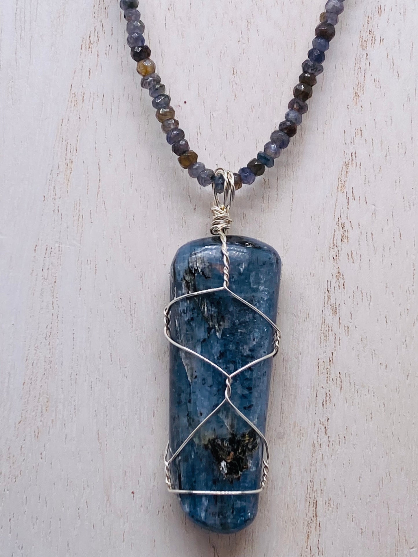 Blue Kyanite with Tanzanite necklace