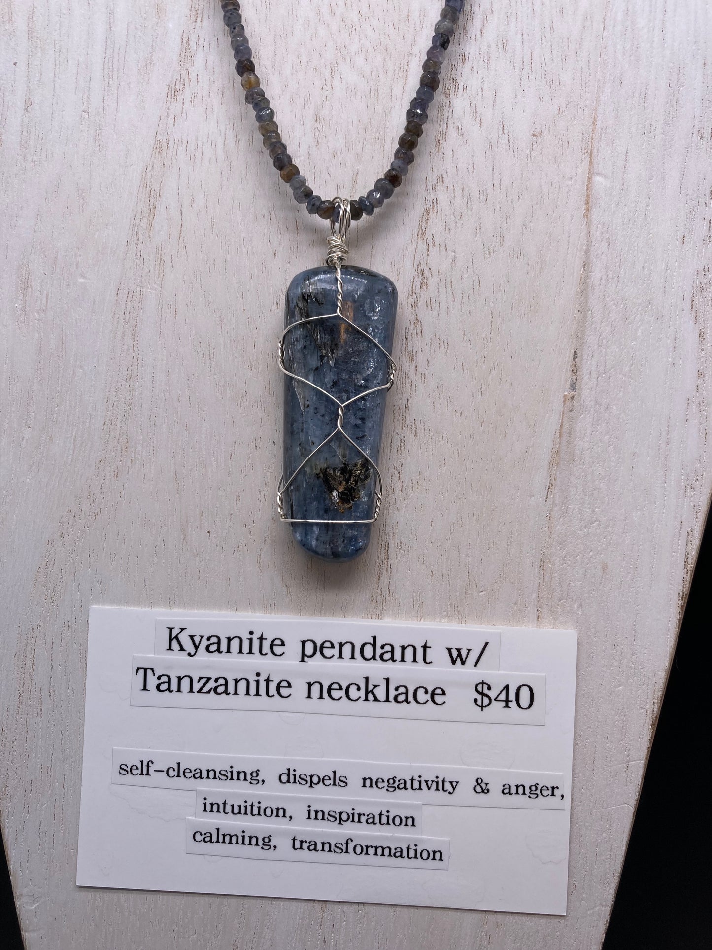 Blue Kyanite with Tanzanite necklace