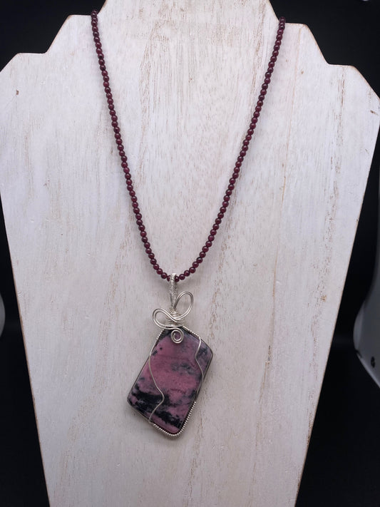 Rhodonite with Garnet necklace